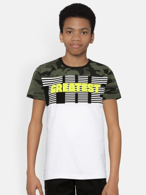 United Colors of Benetton Boys White & Olive Green Camouflage Print Round Neck T-shirt
United Colors of Benetton Boys White & Olive Green Camouflage Print Round Neck T-shirt