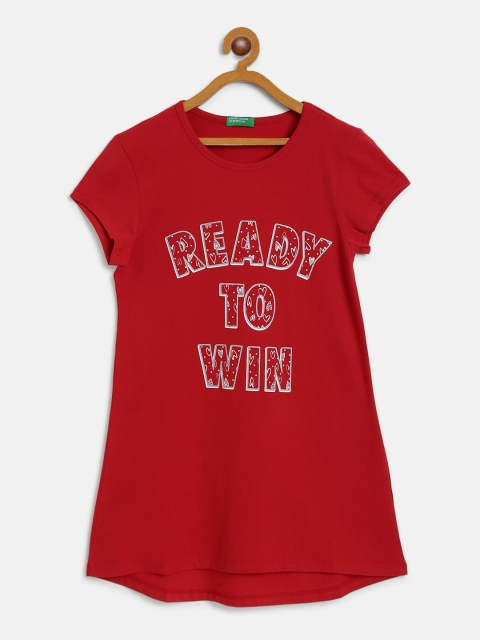 United Colors of Benetton Girls Red Silver Typography Print Round Neck Pure Cotton T-shirt
United Colors of Benetton Girls Red Silver Typography Print Round Neck Pure Cotton T-shirt