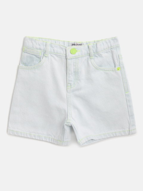 Nauti Nati Boys Blue Solid Regular Fit Denim Shorts