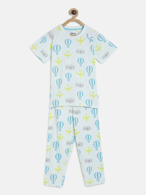 mackly Boys Blue Printed Night suit 
mackly Boys Blue Printed Night suit