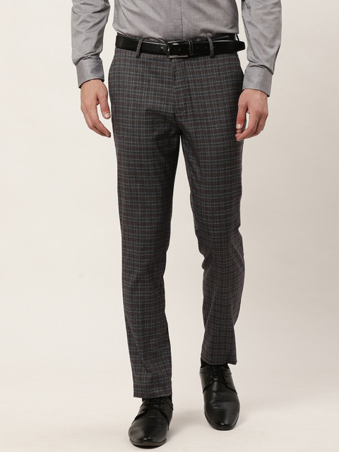 United Colors of Benetton Men Charcoal Grey & Brown Regular Fit Checked Formal Trousers 
United Colors of Benetton Men Charcoal Grey & Brown Regular Fit Checked Formal Trousers