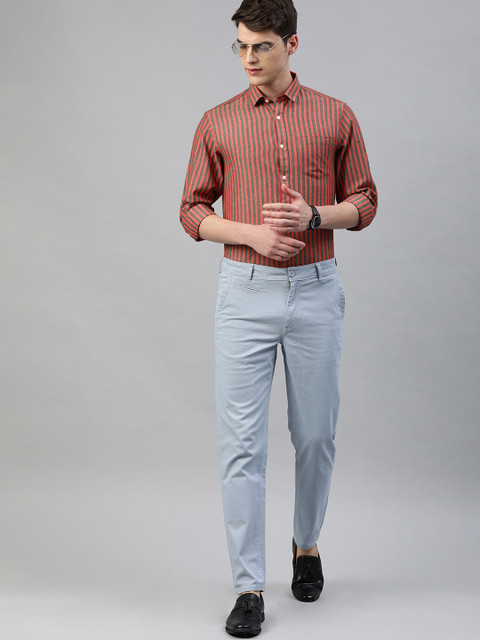 TrueModa Men Rust Red & Olive Green Slim Fit Striped Smart Casual Shirt
TrueModa Men Rust Red & Olive Green Slim Fit Striped Smart Casual Shirt