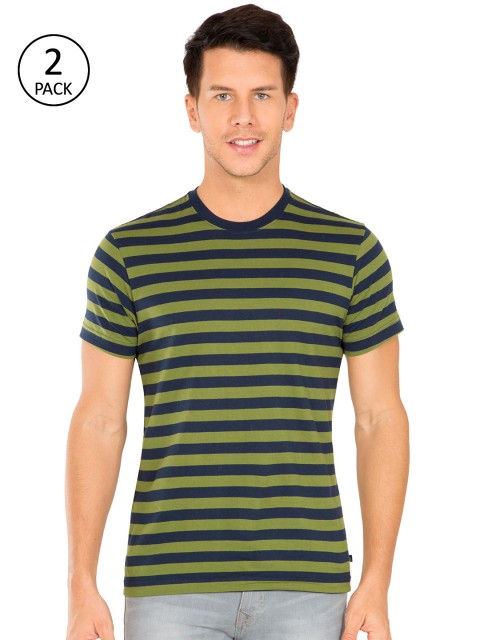 Jockey Men Pack of 2 Navy Blue & Olive Green Regular Fit Striped Round Neck T-shirts
Jockey Men Pack of 2 Navy Blue & Olive Green Regular Fit Striped Round Neck T-shirts