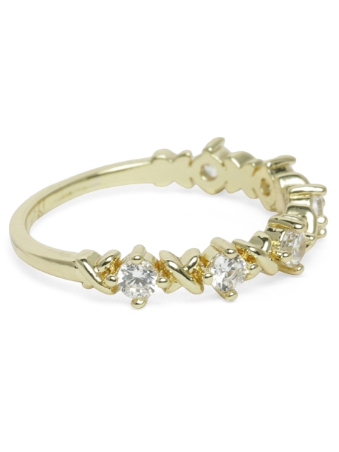 Amavi Gold-Toned Stone Studded Finger Ring