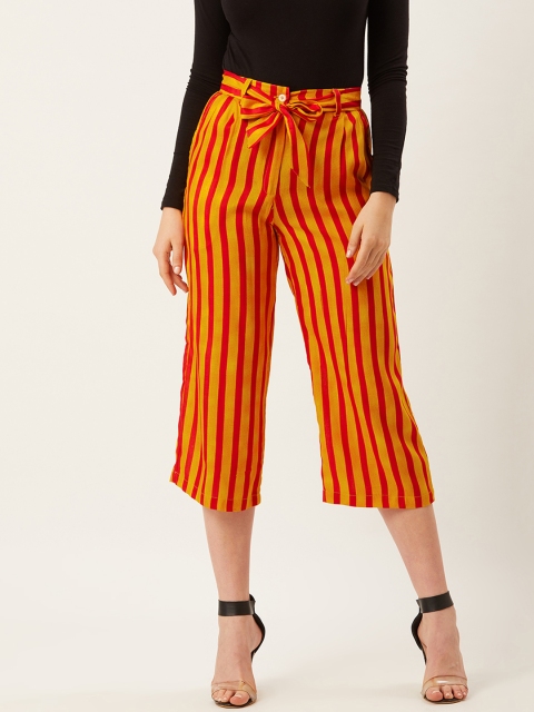 Alsace Lorraine Paris Women Mustard Yellow & Red Straight Fit Striped Parallel Trousers
Alsace Lorraine Paris Women Mustard Yellow & Red Straight Fit Striped Parallel Trousers