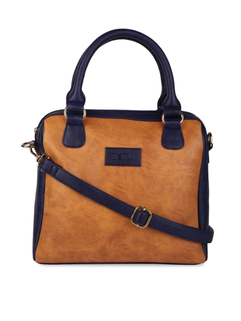 HORRA Camel Brown Textured Handheld Bag