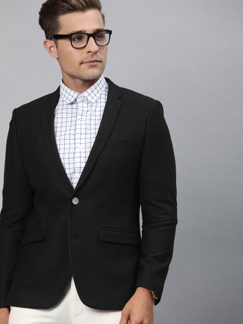 Louis Philippe Sport Men Black Super Slim Solid Single Breasted Smart Casual Blazer
Louis Philippe Sport Men Black Super Slim Solid Single Breasted Smart Casual Blazer