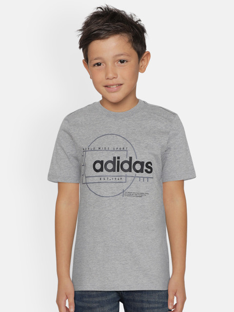 ADIDAS Boys Grey Melange & Black Linear Graphic Brand Logo Print Round Neck T-shirt
ADIDAS Boys Grey Melange & Black Linear Graphic Brand Logo Print Round Neck T-shirt