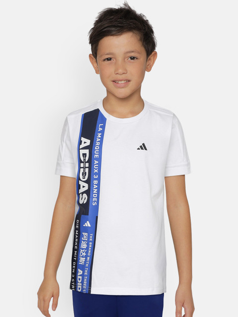 ADIDAS Boys White & Blue UR CO Brand Logo Print Round Neck Aeroready Training T-shirt 
ADIDAS Boys White & Blue UR CO Brand Logo Print Round Neck Aeroready Training T-shirt