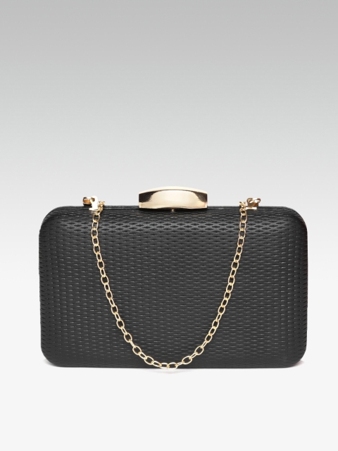 20Dresses Black Textured Box Clutch