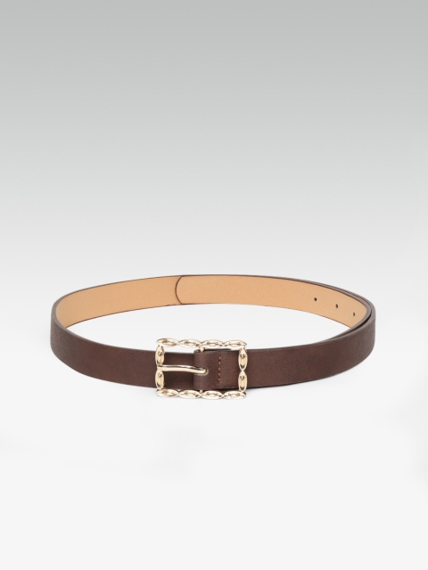 20Dresses Women Coffee Brown Solid Slim Belt
