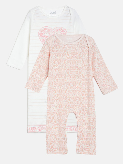 Aomi Infant Pack Of 2 Rompers, Peach
Aomi Infant Pack Of 2 Rompers, Peach