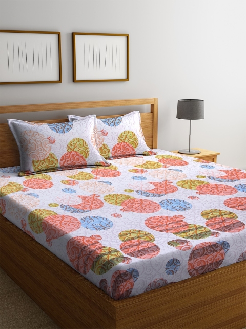 BOMBAY DYEING White & Orange Geometric 144 TC Cotton 1 Queen Bedsheet with 2 Pillow Covers
BOMBAY DYEING White & Orange Geometric 144 TC Cotton 1 Queen Bedsheet with 2 Pillow Covers