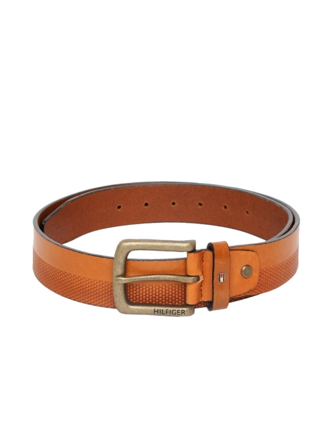 Tommy Hilfiger Men Tan Brown Solid Leather Belt