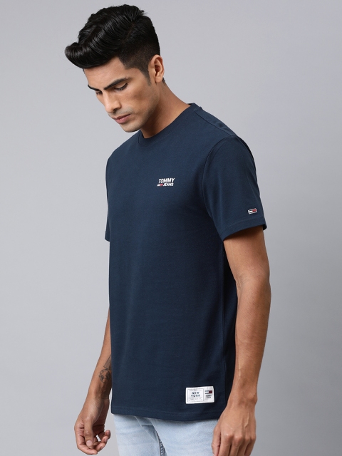 Tommy Hilfiger Men Navy Blue Solid Round Neck Pure Cotton T-shirt with Printed Detail
Tommy Hilfiger Men Navy Blue Solid Round Neck Pure Cotton T-shirt with Printed Detail