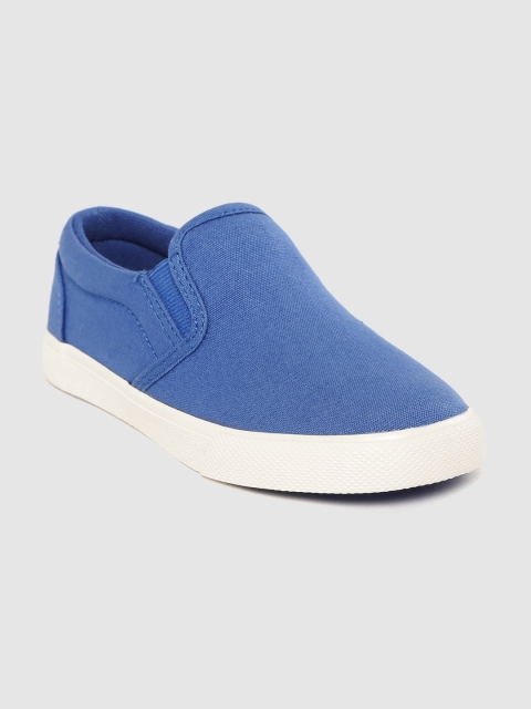 United Colors of Benetton Kids Blue Solid Slip-On Sneakers