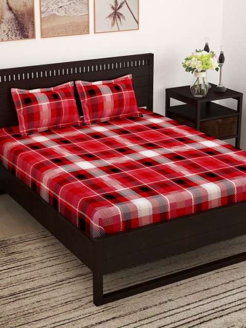 Story@home Red & Off-White Geometric 152 TC Cotton 1 Queen Bedsheet with 2 Pillow Covers
Story@home Red & Off-White Geometric 152 TC Cotton 1 Queen Bedsheet with 2 Pillow Covers