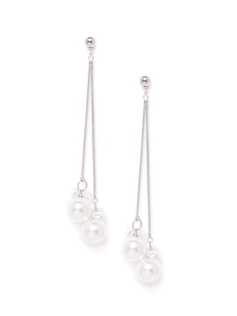 Carlton London Silver-Toned Rhodium-Plated Beaded Stone-Studded Contemporary Drop Earrings
Carlton London Silver-Toned Rhodium-Plated Beaded Stone-Studded Contemporary Drop Earrings