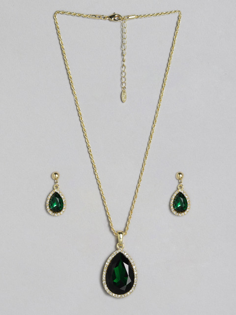 justpeachy Green Gold Plated Studded Jewellery Set
justpeachy Green Gold Plated Studded Jewellery Set