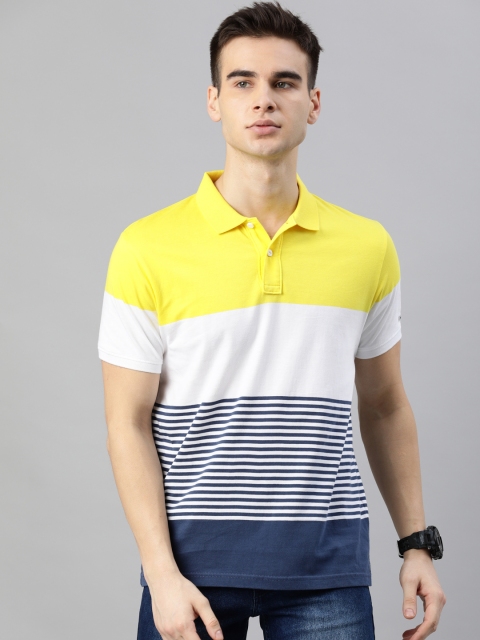 BEAT LONDON by PEPE JEANS Men Yellow White Colourblocked Slim Fit Polo Collar Pure Cotton T-shirt
BEAT LONDON by PEPE JEANS Men Yellow White Colourblocked Slim Fit Polo Collar Pure Cotton T-shirt