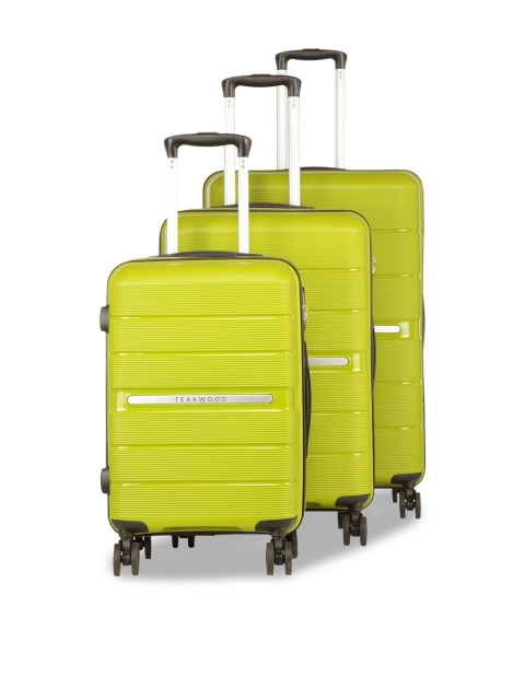 Teakwood Leathers Unisex Set of 3 Green Textured Hard-Sided Trolley Suitcases, Lime green
Teakwood Leathers Unisex Set of 3 Green Textured Hard-Sided Trolley Suitcases, Lime green