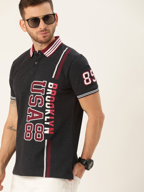Moda Rapido Men Charcoal Grey & Maroon Printed Polo Collar T-shirt with Embroidered Detail
Moda Rapido Men Charcoal Grey & Maroon Printed Polo Collar T-shirt with Embroidered Detail