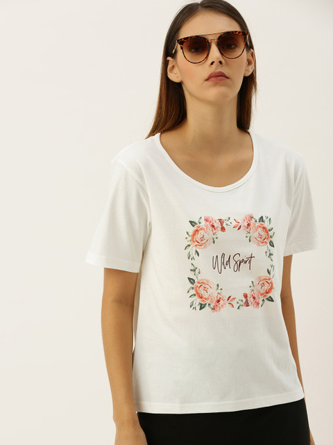 Moda Rapido Women White Printed Round Neck T-shirt
Moda Rapido Women White Printed Round Neck T-shirt