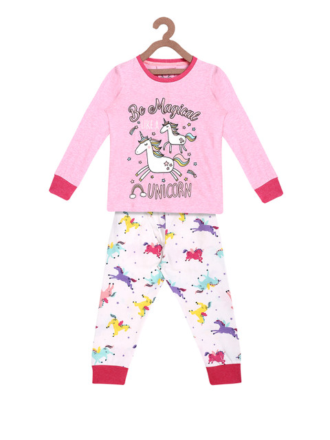 Lazy Shark Girls Pink & White Printed Night suit
Lazy Shark Girls Pink & White Printed Night suit