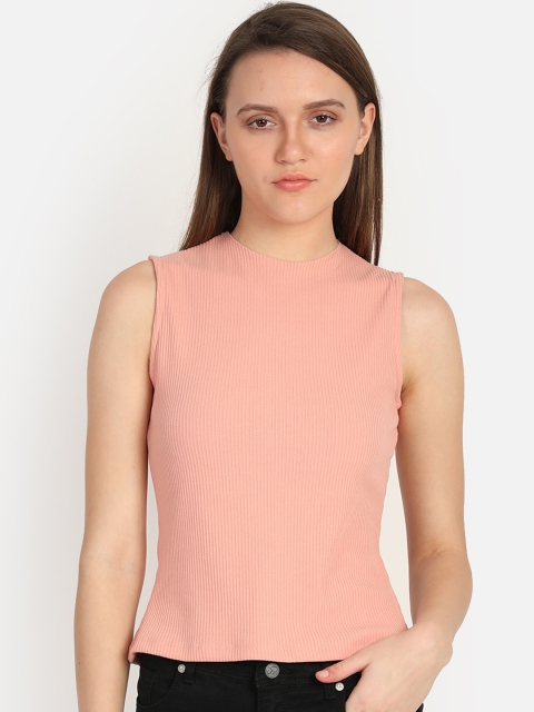 COVER STORY Women Pink Self Design Top