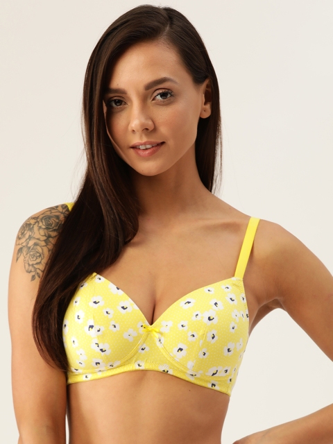 Marks & Spencer Women Yellow Floral Print Underwired Lightly Padded T-shirt Bra T333208X
Marks & Spencer Women Yellow Floral Print Underwired Lightly Padded T-shirt Bra T333208X
