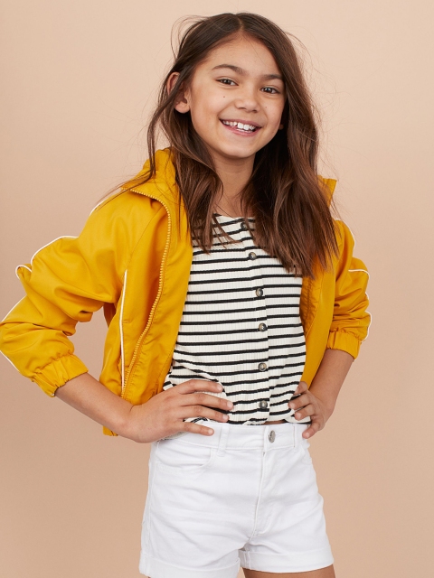 H&M Girls White Twill Shorts