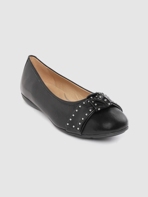 Geox Women Black Studded Leather Ballerinas