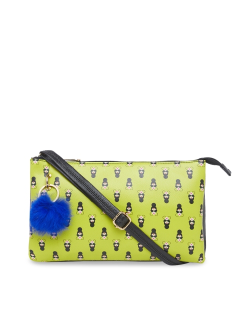 Vdesi Lime Green Printed Sling Bag