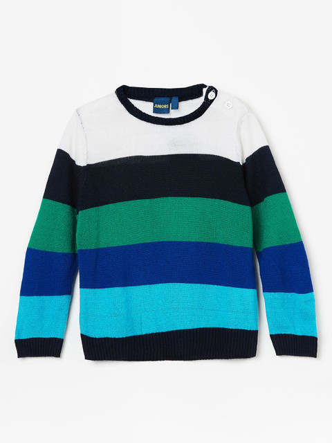 Juniors by Lifestyle Boys Navy Blue Colourblocked Pullover Sweater 
Juniors by Lifestyle Boys Navy Blue Colourblocked Pullover Sweater