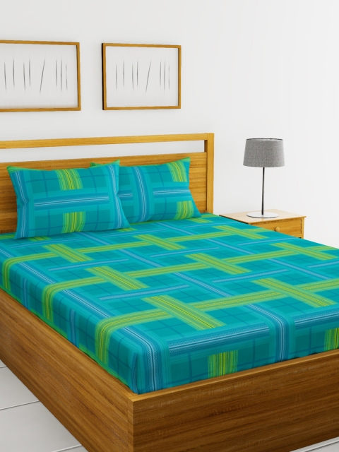 BIANCA Turquoise Blue & Green Abstract 110 TC Cotton 1 Queen Bedsheet with 2 Pillow Covers
BIANCA Turquoise Blue & Green Abstract 110 TC Cotton 1 Queen Bedsheet with 2 Pillow Covers