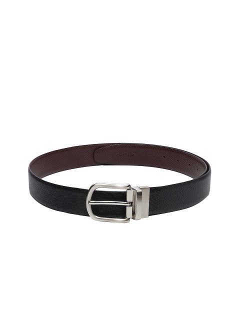WELBAWT Men Black & Brown Solid Leather Reversible Belt