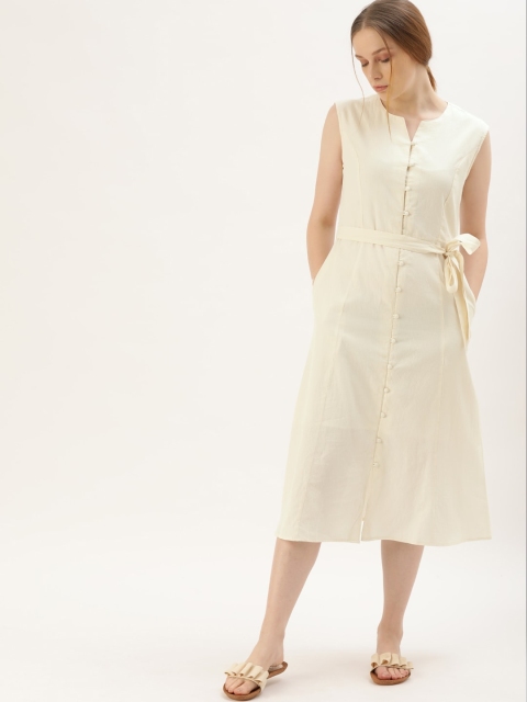 ether Kora Collection Women Off-White Unbleached Fabric Striped A-Line Sustainable Dress
ether Kora Collection Women Off-White Unbleached Fabric Striped A-Line Sustainable Dress