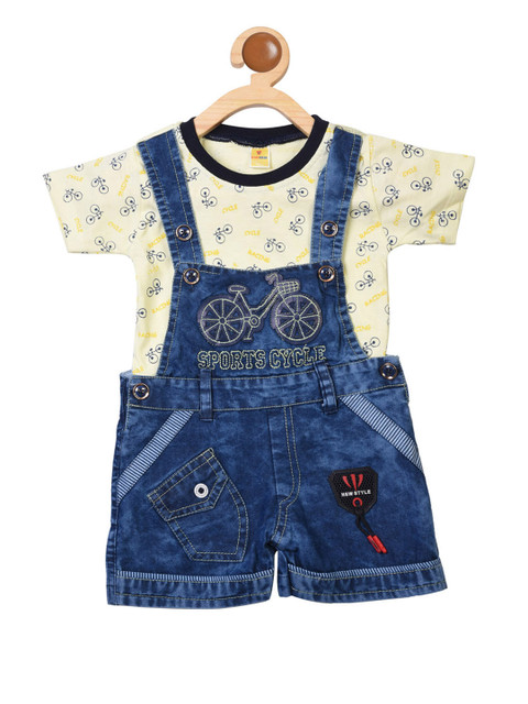 BORN WEAR Boys Navy Blue Embroidered Dungaree with T-shirt
BORN WEAR Boys Navy Blue Embroidered Dungaree with T-shirt