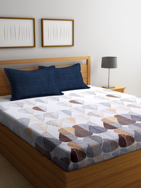 DREAM WEAVERZ White & Blue Abstract 250 TC Cotton 1 King Bedsheet with 2 Pillow Covers
DREAM WEAVERZ White & Blue Abstract 250 TC Cotton 1 King Bedsheet with 2 Pillow Covers