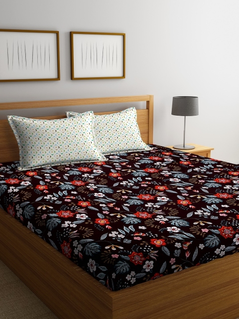 DREAM WEAVERZ Coffee Brown & Red Floral 250 TC Cotton 1 King Bedsheet with 2 Pillow Covers
DREAM WEAVERZ Coffee Brown & Red Floral 250 TC Cotton 1 King Bedsheet with 2 Pillow Covers