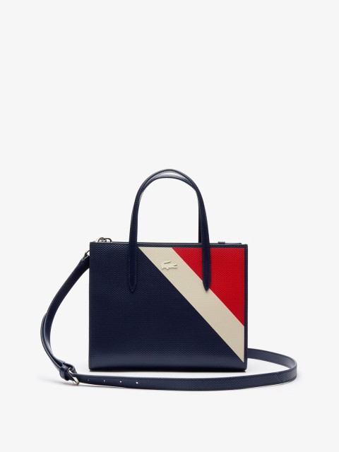 Lacoste Women Chantaco Tricolor Small Leather Tote Colourblocked Handheld Bag, Navy blue
Lacoste Women Chantaco Tricolor Small Leather Tote Colourblocked Handheld Bag, Navy blue