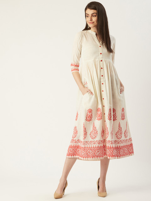 PINKSKY Women Off-White Printed Maxi Dress
PINKSKY Women Off-White Printed Maxi Dress