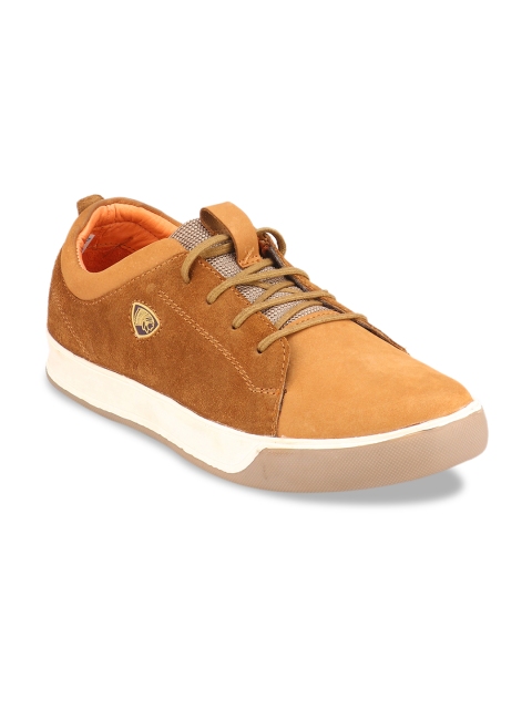 Red Chief Men Tan Brown Leather Sneakers