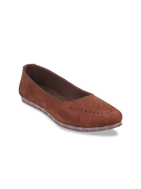 Mochi Women Brown Solid Ballerinas