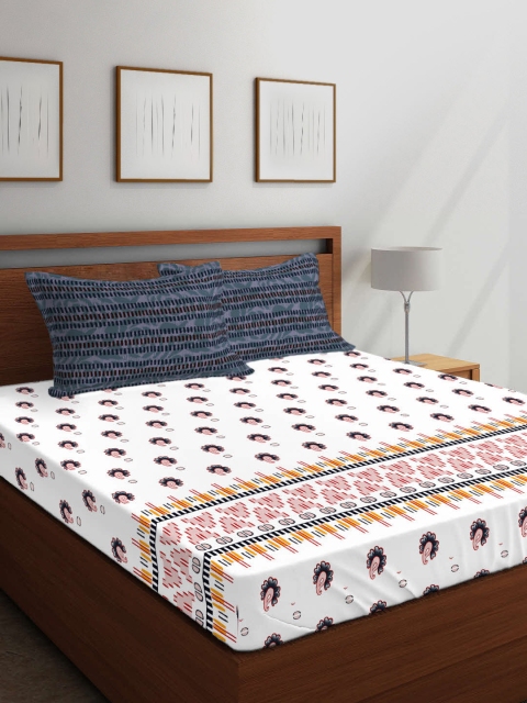 Boutique Living India Multicoloured Ethnic Motifs 210 TC Cotton 1 King Bedsheet with 2 Pillow Covers, Multi
Boutique Living India Multicoloured Ethnic Motifs 210 TC Cotton 1 King Bedsheet with 2 Pillow Covers, Multi