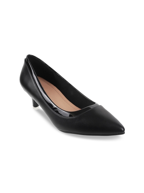Mochi Women Black Solid Pumps
