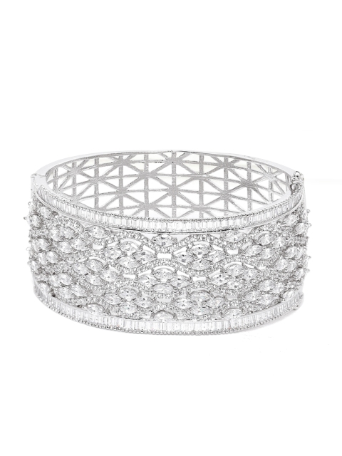 JEWELS GEHNA Women Silver- Plated AD Stone Studded Handcrafted Bangle Style Bracelet
JEWELS GEHNA Women Silver- Plated AD Stone Studded Handcrafted Bangle Style Bracelet
