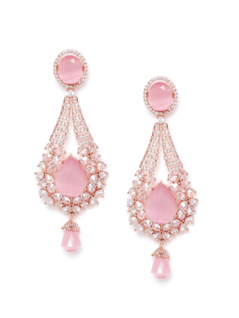 JEWELS GEHNA Rose Gold-Plated AD Studded Beaded Handcrafted Teardrop Shaped Drop Earrings
JEWELS GEHNA Rose Gold-Plated AD Studded Beaded Handcrafted Teardrop Shaped Drop Earrings