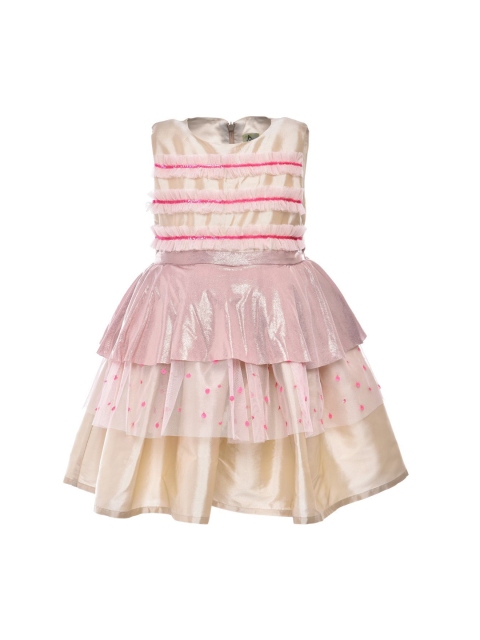 A Little Fable Girls Pink Printed Fit and Flare Dress