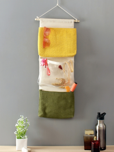 Rajasthan Decor Cream & Yellow Colourblocked Multipurpose 3 Pocket Wall Hanging Organiser
Rajasthan Decor Cream & Yellow Colourblocked Multipurpose 3 Pocket Wall Hanging Organiser